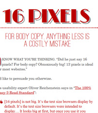 Good Design | Good Web Design | Designing Article | Good Design Principles | Good Design Article. 16px good design readability